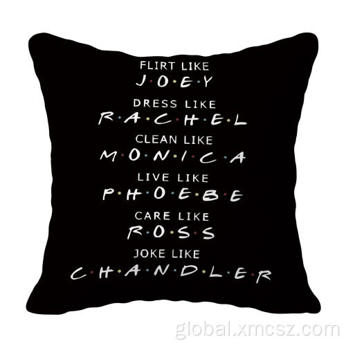Digital Print Couple Cushion Cover Black Letters Printed Customized Cushion Cover Supplier